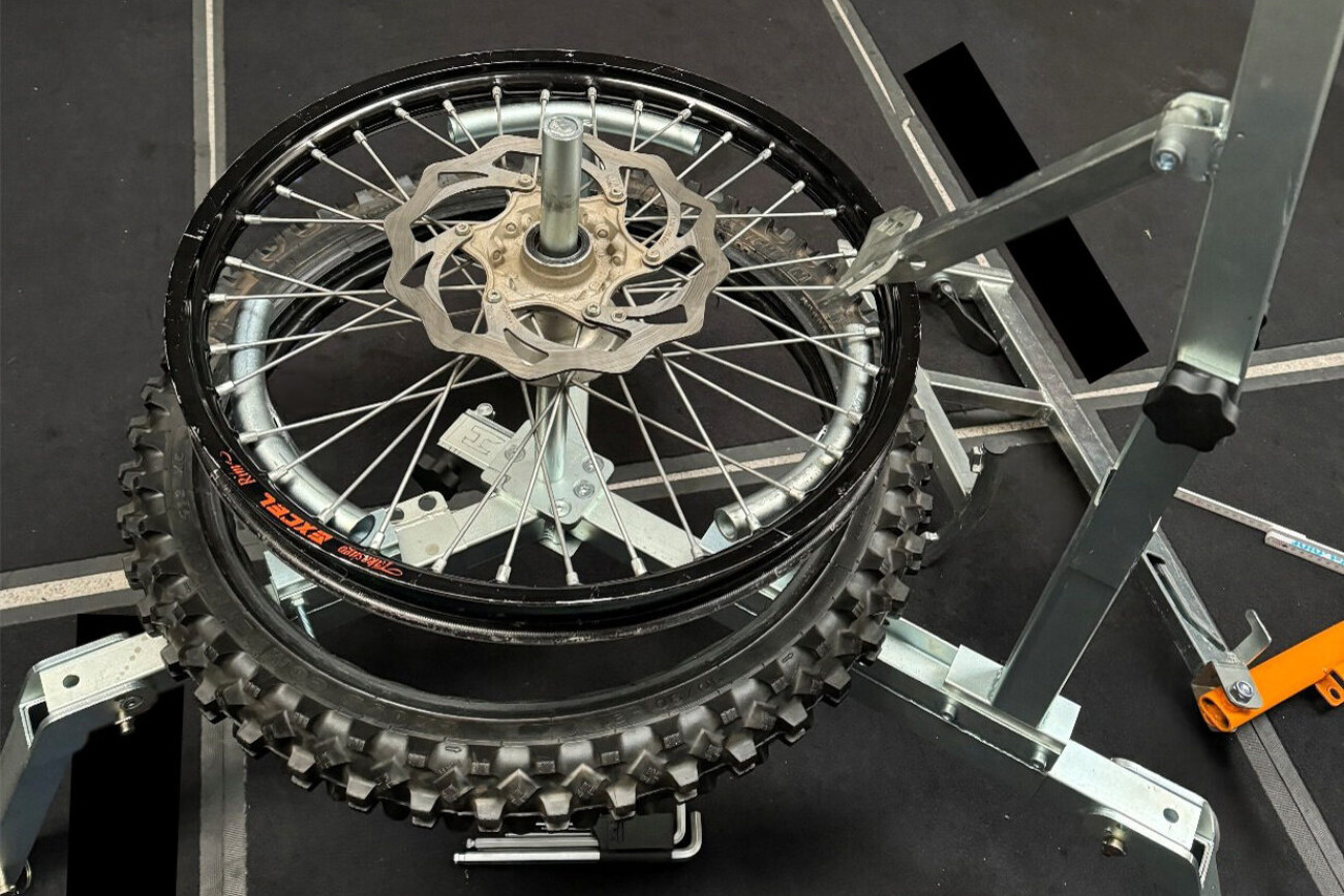 Motocross Tire with Broken Bead
